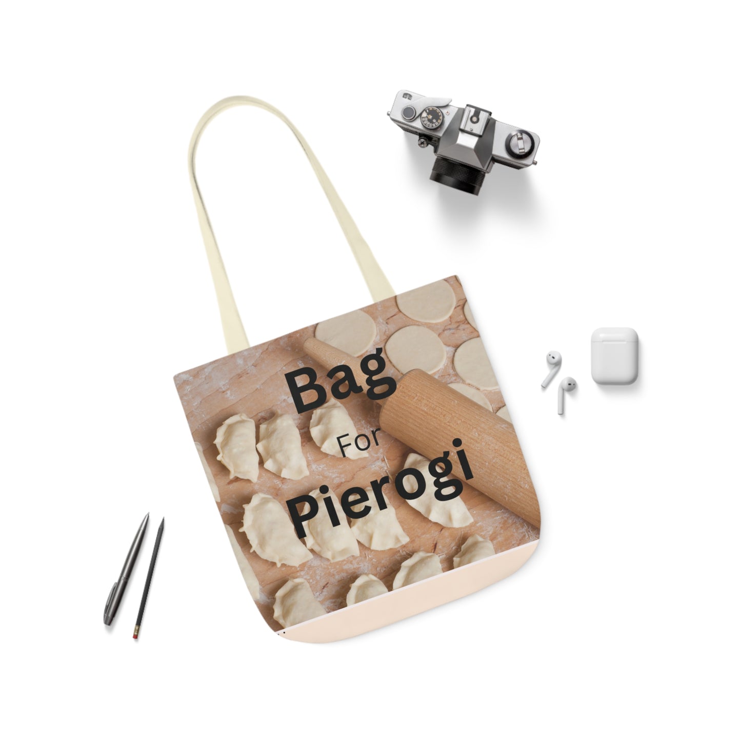 Polyester Canvas Tote Bag "Bag For Pierogi"