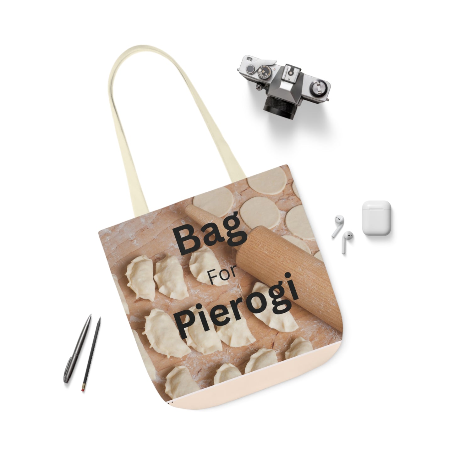 Polyester Canvas Tote Bag "Bag For Pierogi"