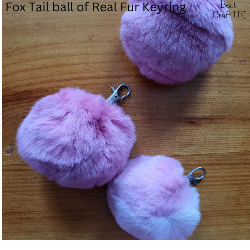 Pink Ball of Fur Keychain Fur Fox Tail's, Fox Fur Accessory Tassel's Fashion Bag Tag
