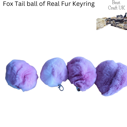 Pink Ball of Fur Keychain Fur Fox Tail's, Fox Fur Accessory Tassel's Fashion Bag Tag