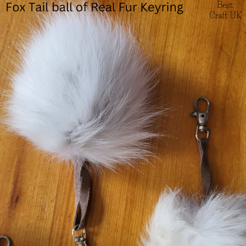 White Ball of Fur Keychain Fur Fox Tail's, Fox Fur Accessory Tassel's Fashion Bag Tag
