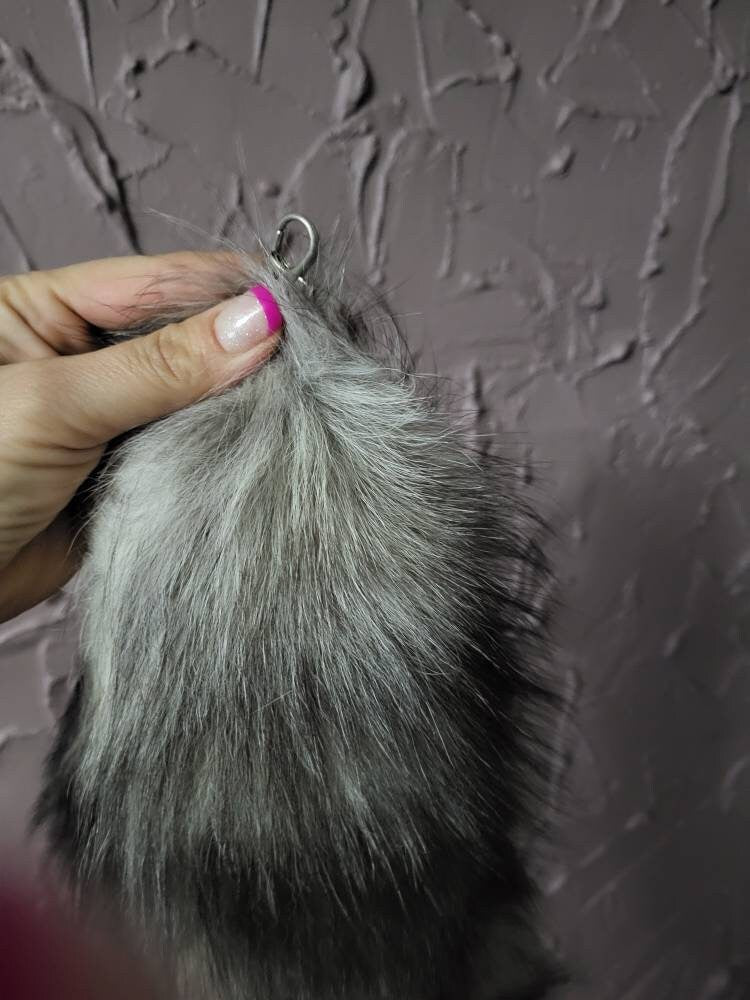 Authentic Fox Tail Legitimate Fox Fur Keyring Accessory Tassel For Fashion (8) - 45 cm