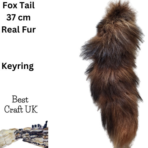 Fasion Keyring, Bag, Bike Decoration, Real Fox Fur, Tail Fox Tail Tassel Keychain 5*) - 37 cm